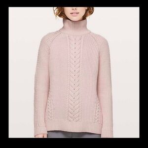 NWOT Lululemon Athletica light pink cable knit sweater SIZE 6